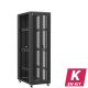 En kit - Baie serveur 42U 600x1000x2060mm (LxPxH) 800kg, Porte avant double nid d'abeille / Porte arrière double pleine, Sans panneaux latéraux