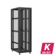 En kit - Baie serveur 42U 600x1000x2060mm (LxPxH) 800kg, Porte avant double nid d'abeille / Porte arrière en verre, Sans panneaux latéraux