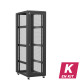 En kit - Baie serveur 42U 600x1000x2060mm (LxPxH) 800kg, Porte avant nid d'abeille / Porte arrière en verre, Sans panneaux latéraux