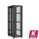 En kit - Baie serveur 42U 600x1000x2060mm (LxPxH) 800kg, Porte avant en verre / Porte arrière double nid d'abeille, Sans panneaux latéraux