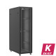 En kit - Baie serveur 42U 600x1200x2060mm (LxPxH) 800kg, Porte avant en verre / Porte arrière double nid d'abeille