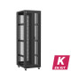 En kit - Baie serveur 42U 600x800x2060mm (LxPxH) 800kg, Porte avant double nid d'abeille / Porte arrière nid d'abeille, Sans panneaux latéraux