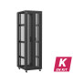 En kit - Baie serveur 42U 600x800x2060mm (LxPxH) 800kg, Porte avant double nid d'abeille / Porte arrière en verre, Sans panneaux latéraux