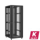 En kit - Baie serveur 42U 800x1000x2060mm (LxPxH) 800kg, Porte avant en verre / Porte arrière double nid d'abeille, Sans panneaux latéraux