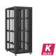 En kit - Baie serveur 42U 800x1200x2060mm (LxPxH) 800kg, Porte avant double nid d'abeille / Porte arrière en verre, Sans panneaux latéraux