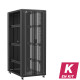 En kit - Baie serveur 42U 800x1200x2060mm (LxPxH) 800kg, Porte avant en verre double / Porte arrière double pleine, Sans panneaux latéraux