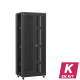 En kit - Baie serveur 42U 800x600x2060mm (LxPxH) 800kg, Porte avant double nid d'abeille / Porte arrière double pleine, Sans panneaux latéraux