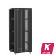 En kit - Baie serveur 42U 800x800x2060mm (LxPxH) 800kg, Porte avant en verre double / Porte arrière double pleine, Sans panneaux latéraux