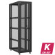 En kit - Baie serveur 47U 600x1200x2283mm (LxPxH) 800kg, Porte avant double nid d'abeille / Porte arrière en verre, Sans panneaux latéraux