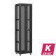 En kit - Baie serveur 47U 600x600x2283mm (LxPxH) 800kg, Porte avant double nid d'abeille / Porte arrière en verre, Sans panneaux latéraux