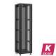 En kit - Baie serveur 47U 600x600x2283mm (LxPxH) 800kg, Porte avant en verre / Porte arrière double nid d'abeille, Sans panneaux latéraux