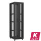 En kit - Baie serveur 47U 600x800x2283mm (LxPxH) 800kg, Porte avant double nid d'abeille / Porte arrière en verre, Sans panneaux latéraux