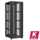 En kit - Baie serveur 47U 800x100x2283mm (LxPxH) 800kg, Porte avant en verre / Porte arrière double nid d'abeille, Sans panneaux latéraux