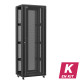 En kit - Baie serveur 47U 800x600x2283mm (LxPxH) 800kg, Porte avant en verre / Porte arrière double nid d'abeille, Sans panneaux latéraux