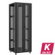 En kit - Baie serveur 47U 800x800x2283mm (LxPxH) 800kg, Porte avant en verre double / Porte arrière double nid d'abeille, Sans panneaux latéraux