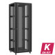 En kit - Baie serveur 47U 800x800x2283mm (LxPxH) 800kg, Porte avant en verre / Porte arrière double nid d'abeille, Sans panneaux latéraux