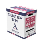 6702 - Câble réseau Socamont - Cat6 - 1x4 paires  - Touret box 305m - 100% cuivre - FUTP LSZH 100 OHMS AWG23